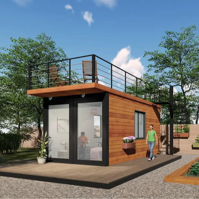 Quacent Flat Pack Modular Tiny Prefabricated Container Home Mobile Light Steel Prefab House Hotel Haus Cottage Hut Apartment