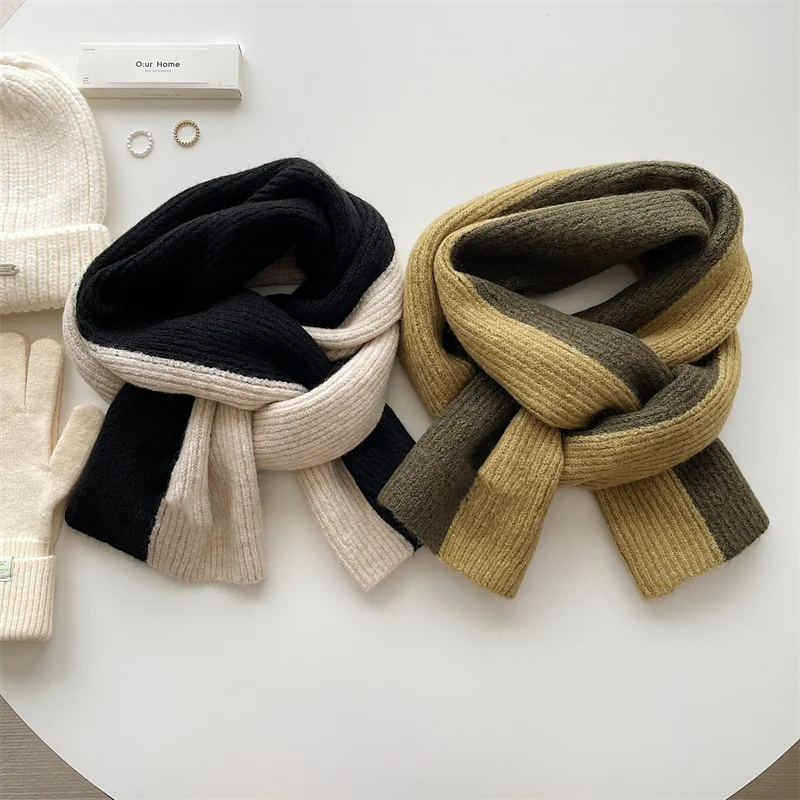 2024 new women winter autumn scarves and wraps mix color knitted scarf for women large big scarf