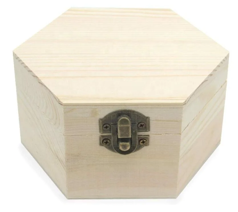 Unfinished Small Wooden Jewelry Box, DIY Storage Chest Treasure Case