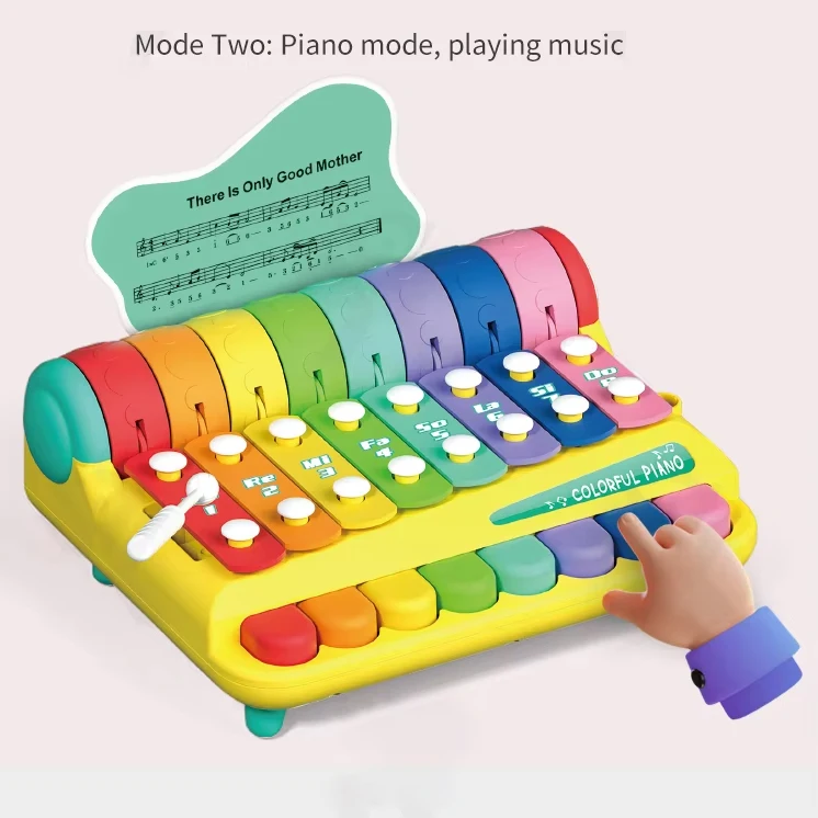 BGL baby xylophone toy early educational musical instrument rainbow knock piano music toy with tapping stick