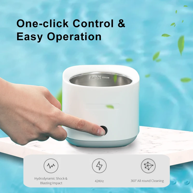Smart ultrasonic jewelry cleaner machine 180ML ultrasonic cleaner glasses braces ultrasonic cleaner automatic