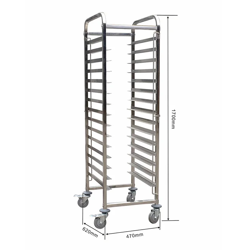 Customized Stainless Steel Baking Tray Rack Bakery Oven Trolley Bread Trolley Hotel Restaurant Bakery Kitchen Equipements