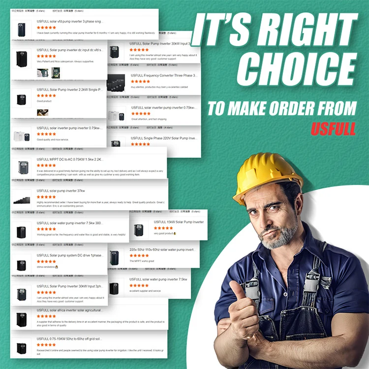 USFULL  0.75KW-160KW 1 Phase 220V 3 Phase 380V MPPT Solar Pump Inverter for Submersible and Surface Water Pump Irrigation System