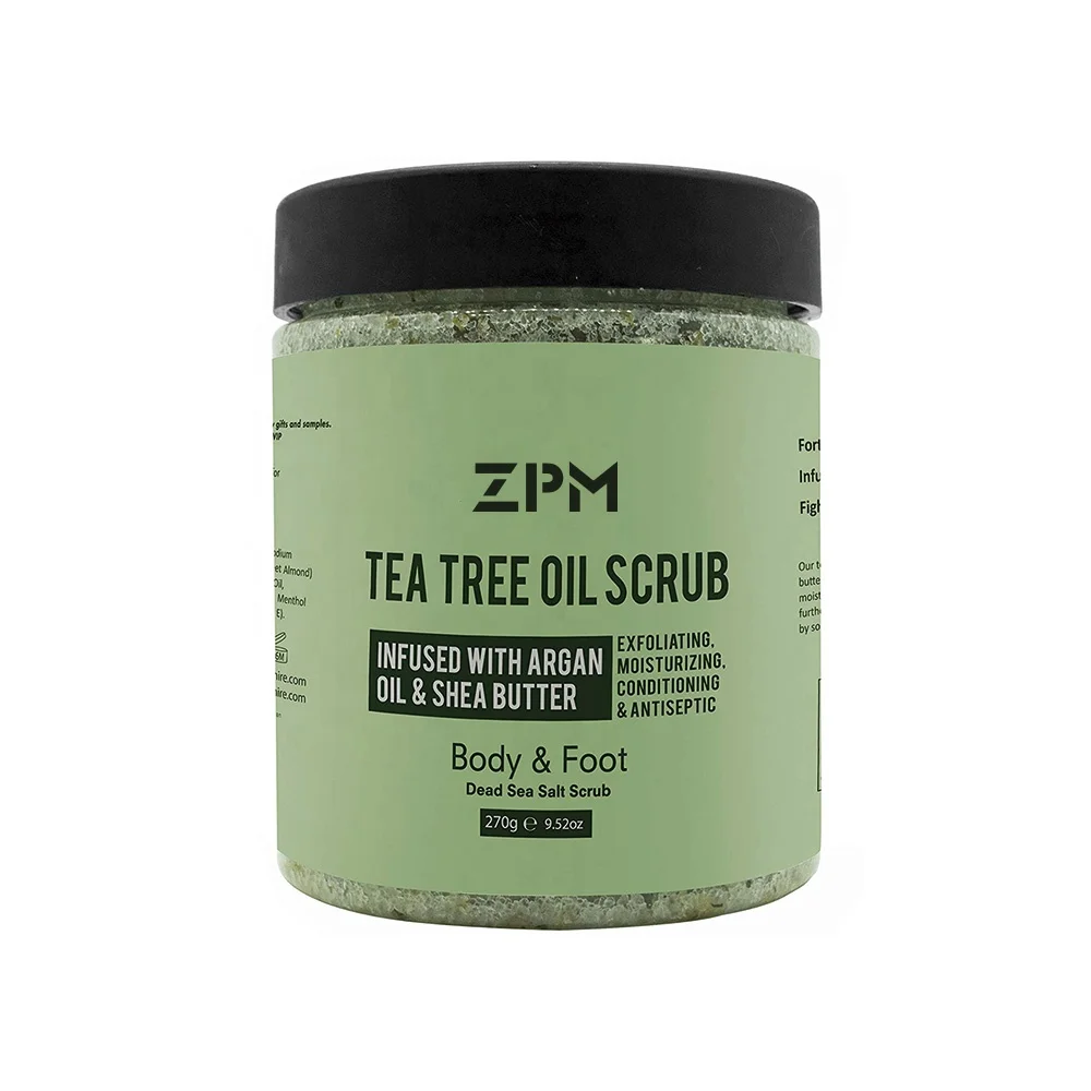 ZPM OEM/ODM Private Label Organic Body Scrub Tea Tree Oil Exfoliating Body and Foot Natural Scrub