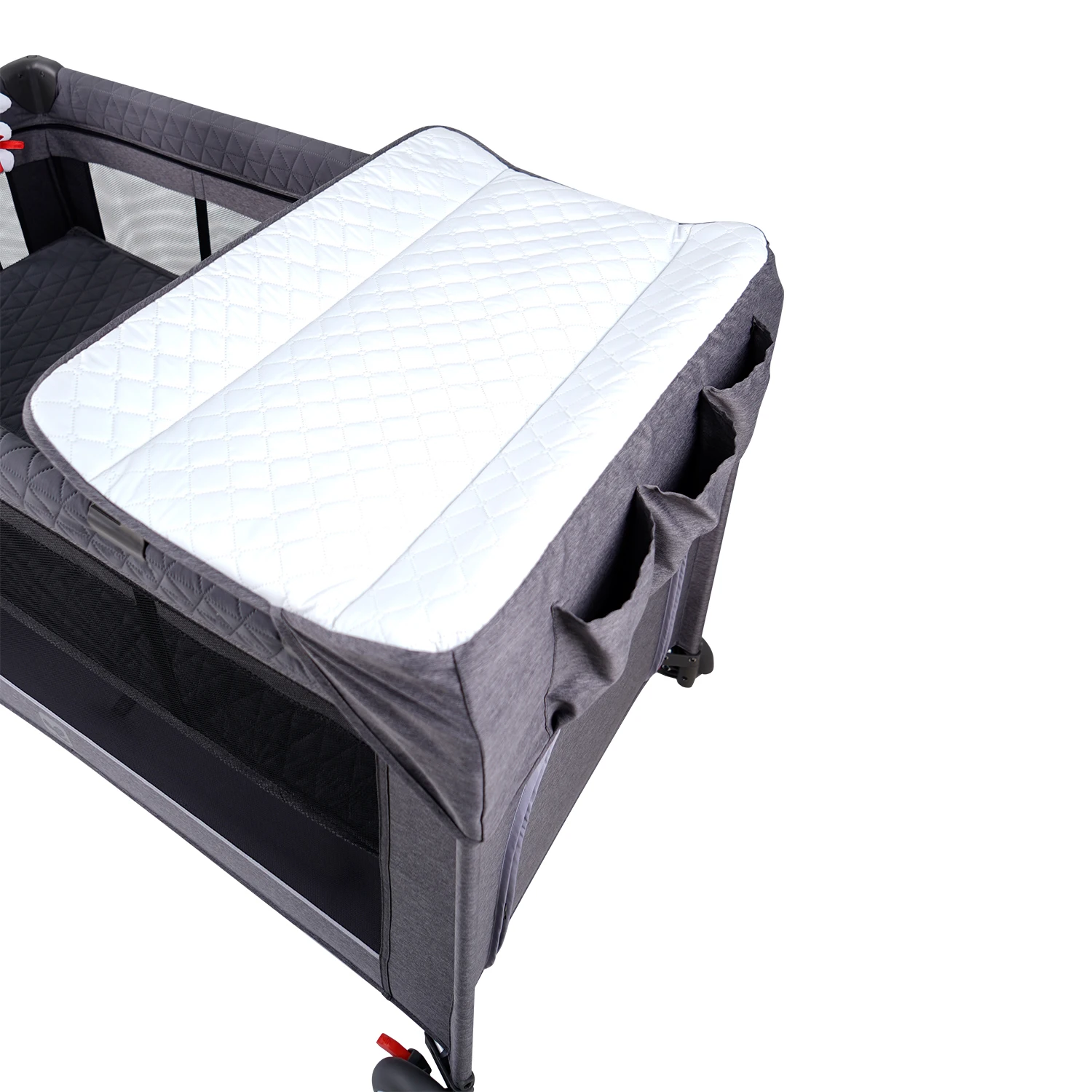 Linen fabric metal frame travel cot baby crib baby bed