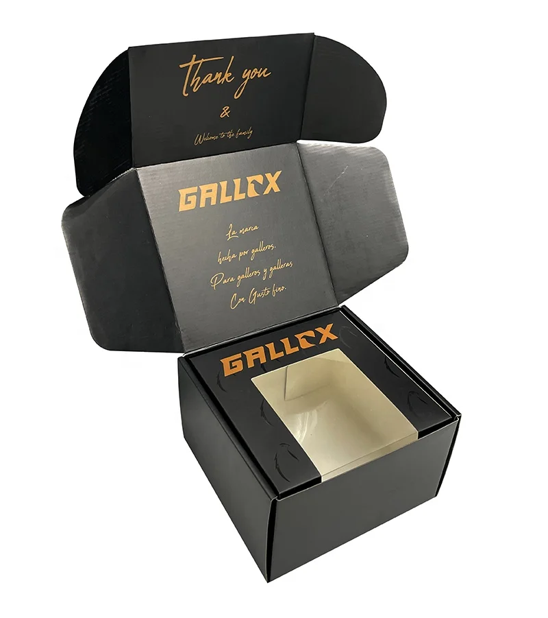 Free Sample Black Clothes Mailer Box Logo UV Custom Makeup Beauty Delivery Box Wigs Cardboard Box for Shoes Bottle Hats Packing