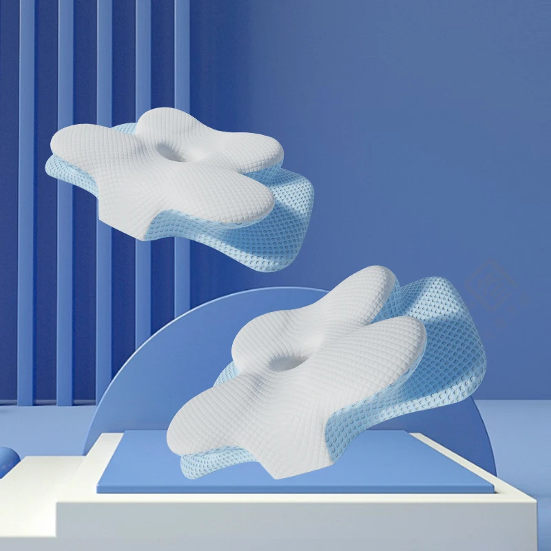 Custom Orthopedic Neck Support Sleep Pillow Irregular Butterfly Shape Memory Foam Pillow Suitable for Side Sleeping