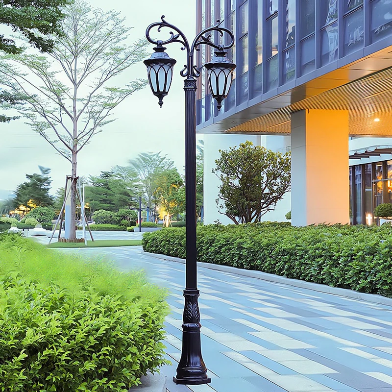 DAWNl manufacture outdoor decorative antique cast aluminum street lamp post led garden pole light