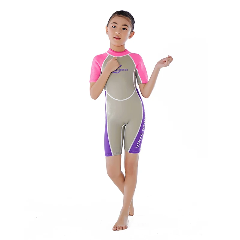 Modern High Standard Durable Style Neoprene Kids Full Wetsuit Children Back Zip For Swimming Diving