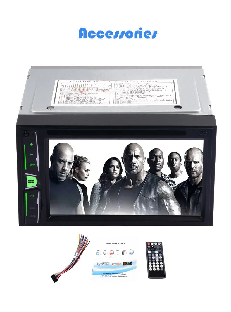  6 2-дюймовый HD сенсорный экран 2 din в тире Авто Радио автомобильный DVD CD мультимедийный