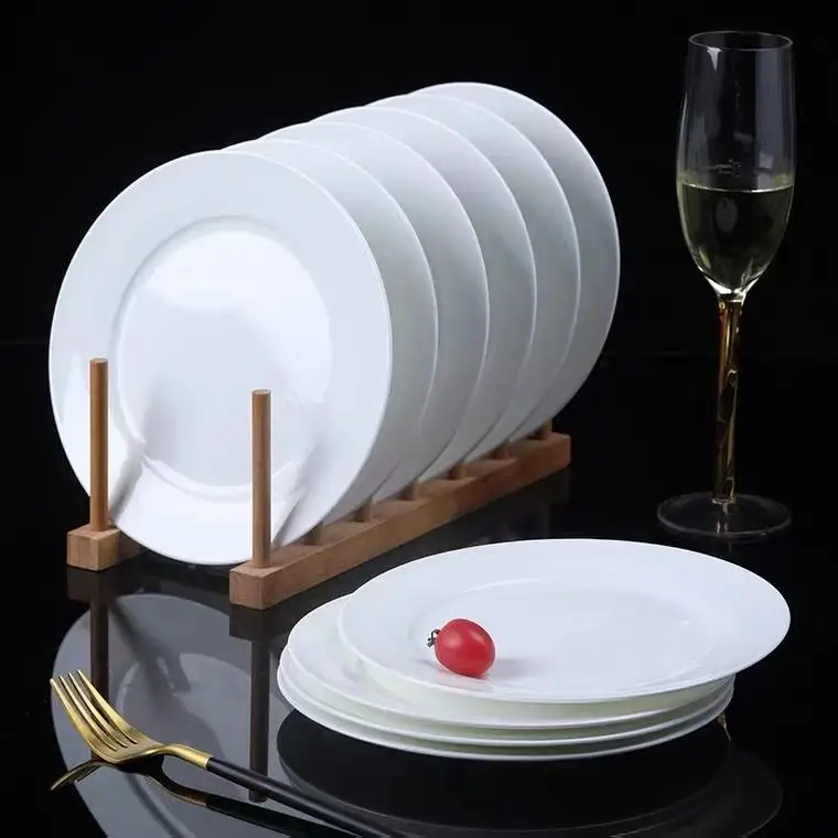 top quality bulk dishes porcelain appetizer white dinner ceramic wedding plates for restaurant