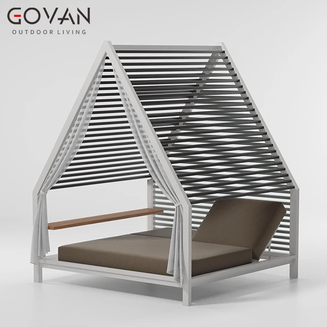 
Luxurious Design Hotel Garden Beach Sunbed Outdoor Furniture Aluminum Double Daybed 