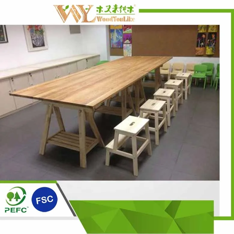 European White Oak Wood Office Desk Custom Solid Wood Oak Table For Office Bureau