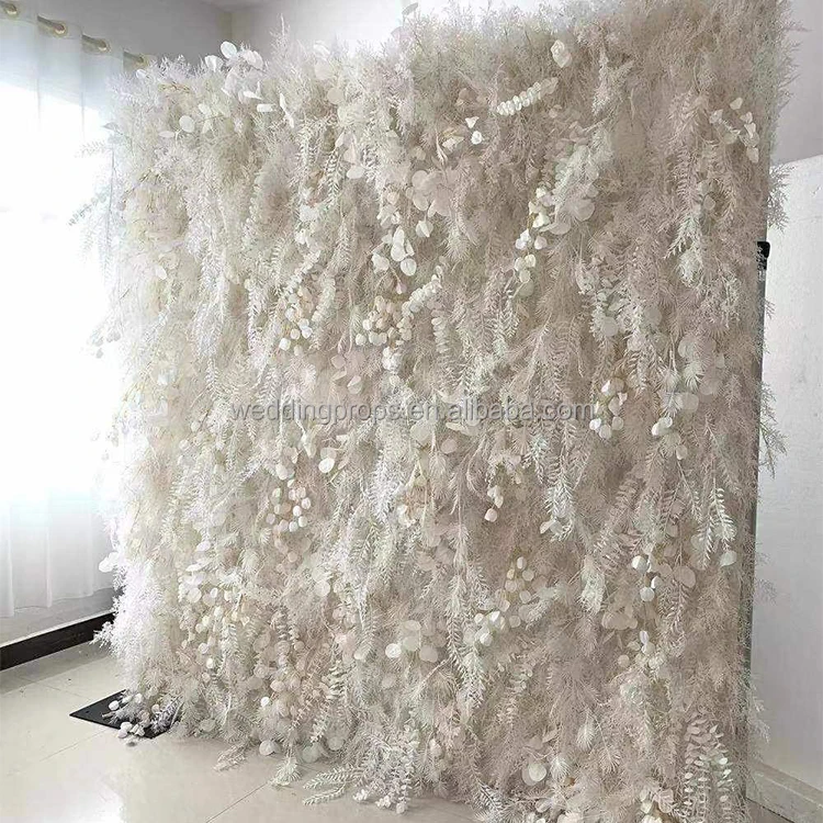 High quality  Wedding Stage Decoration Flower Wall Backdrop Rose 3d Artificial Flower Wall Panel