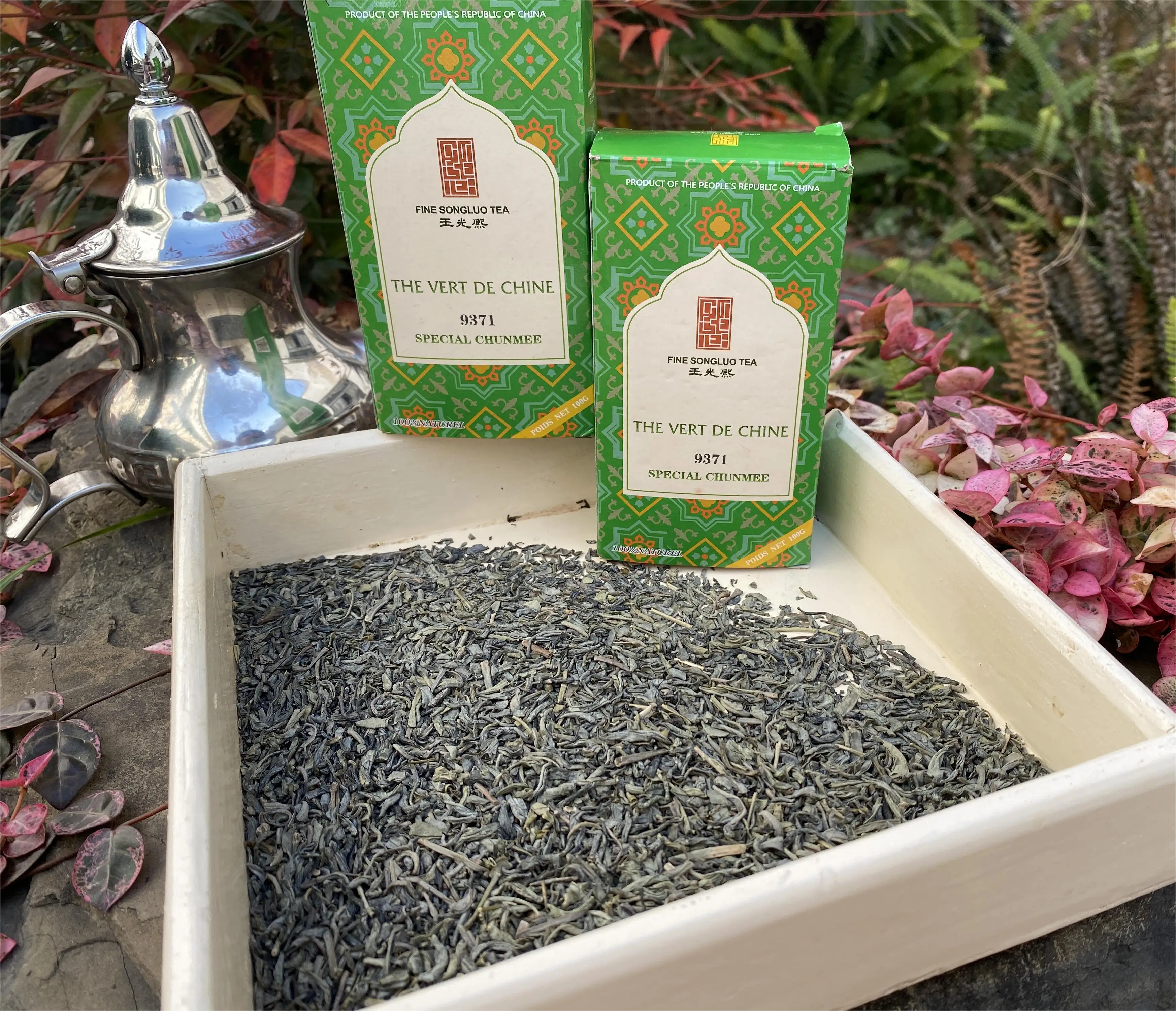 low price china green tea 9371  with brand fine songluo tea