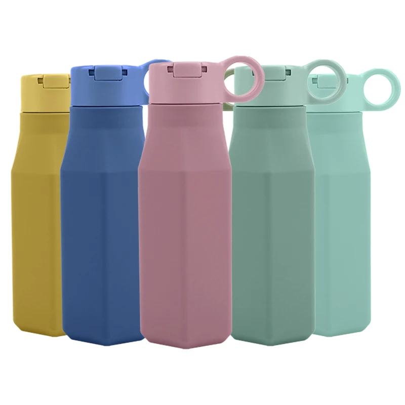 School Outdoor Private Label BPA Free Collapsible Water Bottle Silicone Folding Water Bottle