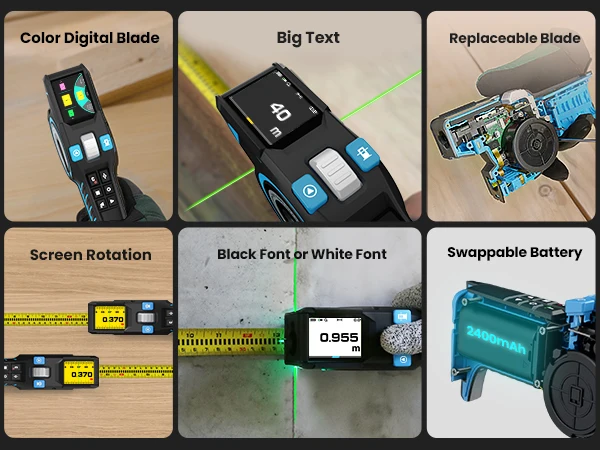 3-in-1 Laser Tape Measurement Distance Meter Device Digital Reading Distance Separation Tools Automatic Laser Range Finder
