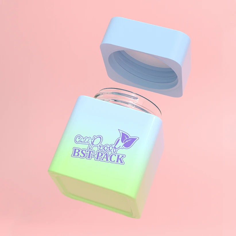 Custom Logo Airtight Food Stash Child Resistant Container Flower Packaging Child Proof Glass Jars