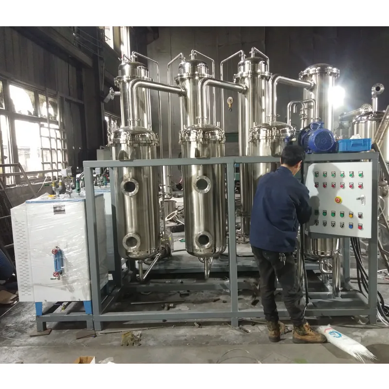 Multiple effect falling film evaporator