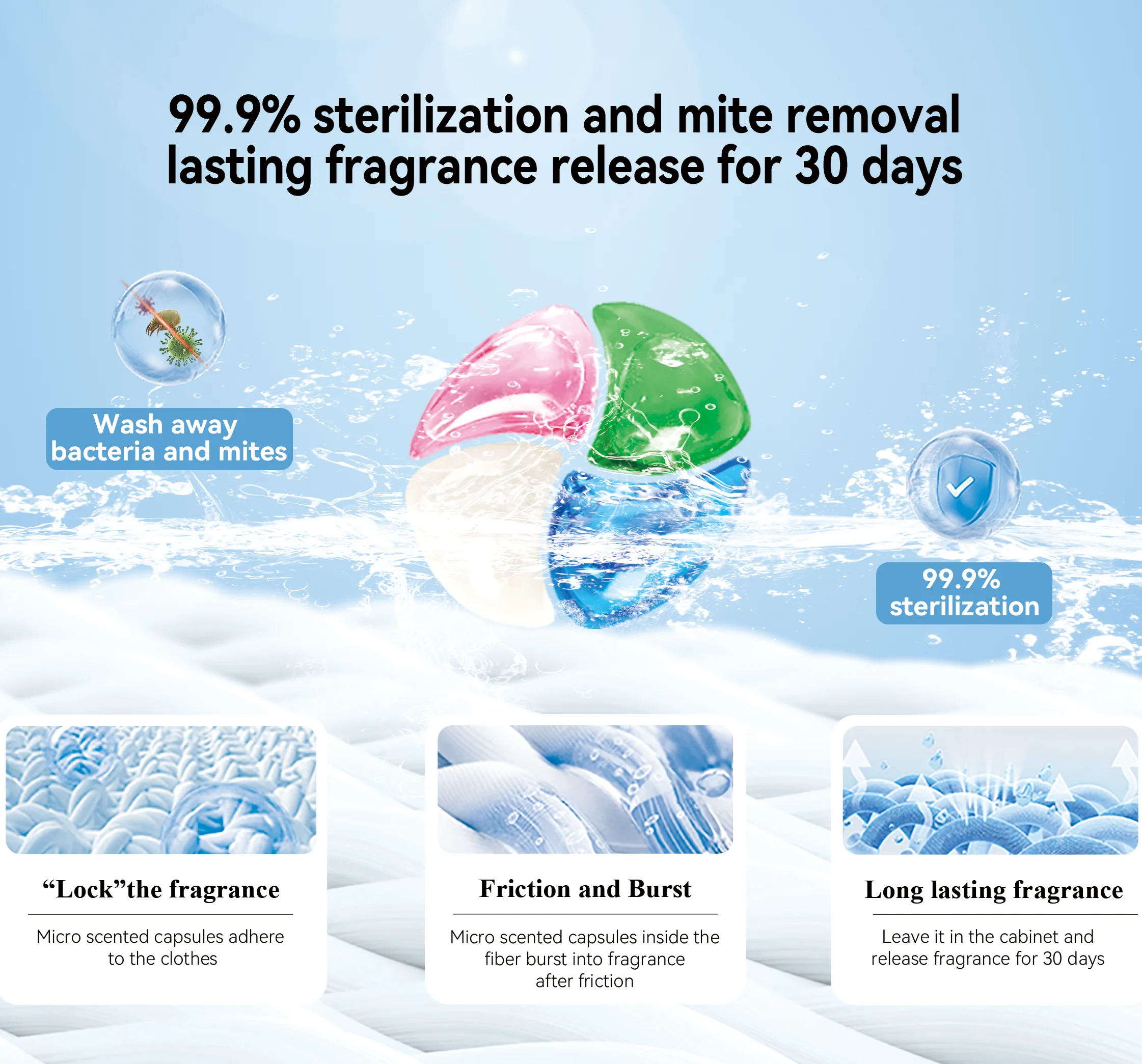 4 In 1 clothes Washing Laundry Detergent Liquid Capsules Scented Laundry Pods