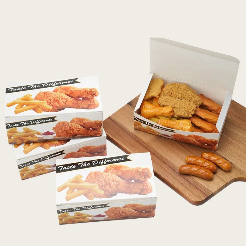 Custom Hamburger Box Disposable Corrugated Fried Chicken Snack Chicken Food Packaging Paper Box Thickened Packaging Box