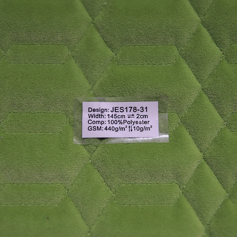 JES Matte velvet quilting polyester velvet furniture fabric cheap price