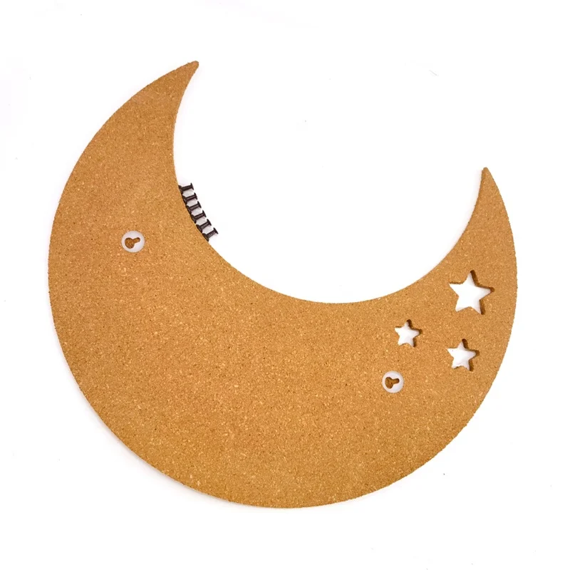 Необычная декоративная пробковая доска в форме Луны без рамы для стен, пробковый лист, Экологичная доска для объявлений, деревянная рамка