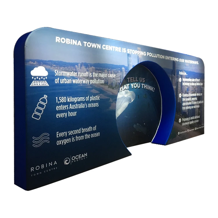 best price exhibition concave series round trade show display 3D backdrop wall