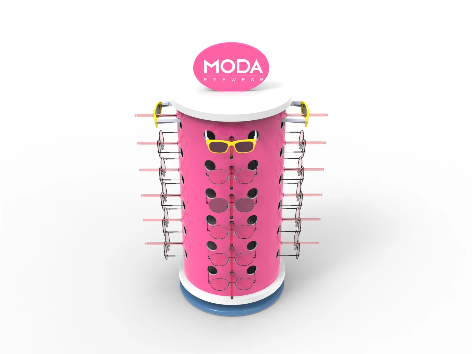 Rotating four-sided custom glasses sunglasses desktop display stand counter-top Jewelry display stand  for retail shop market