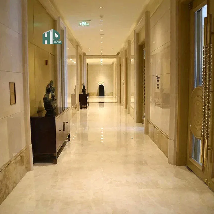 Natural Stone Crema Marfil Beige Marble Spain Cream Hot Selling Hotel Floor Tiles Interior Wall Cladding