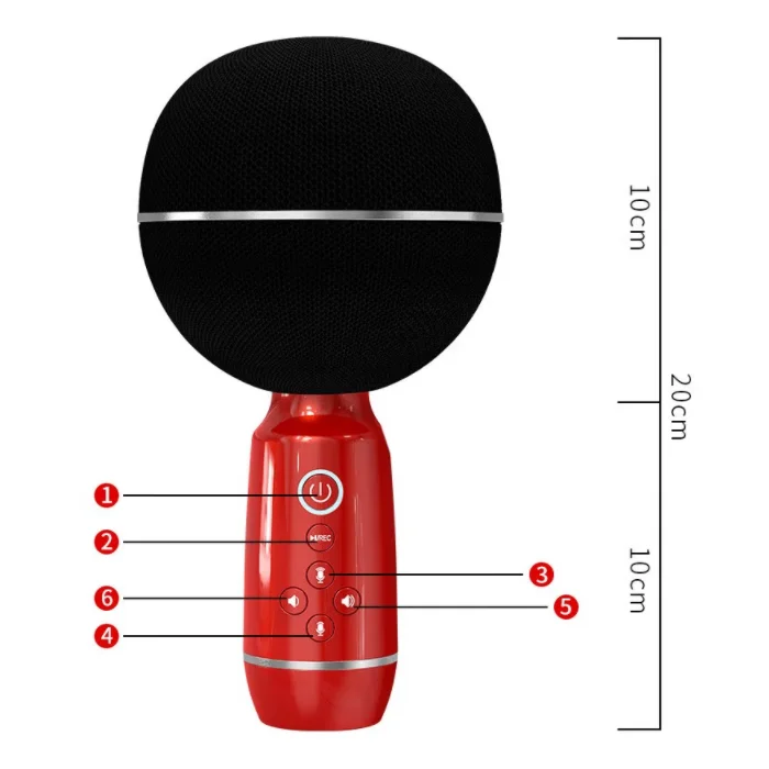 Sobast MC5 Home Party  Karaoke Wireless Microphone Speaker Mushroom Head Portable Handheld Studio Microphone For Mobile Phone