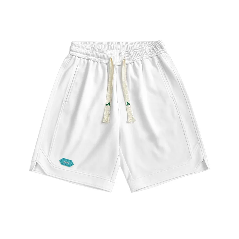 OEM Custom Logo Rubber Patch Mens Cotton Jogger Shorts Elastic Waist Summer Short Sweatpants