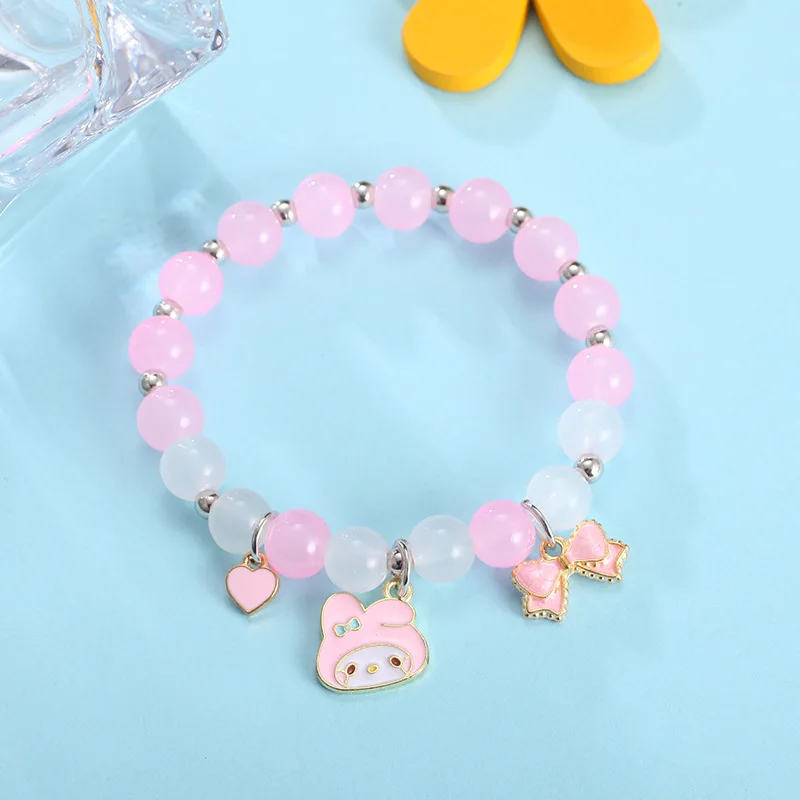 Hot Selling Cute Crystal Cartoon Bracelet Fashion Anime Bracelet Girl Women Friendship Bracelet Elastic Jewelry