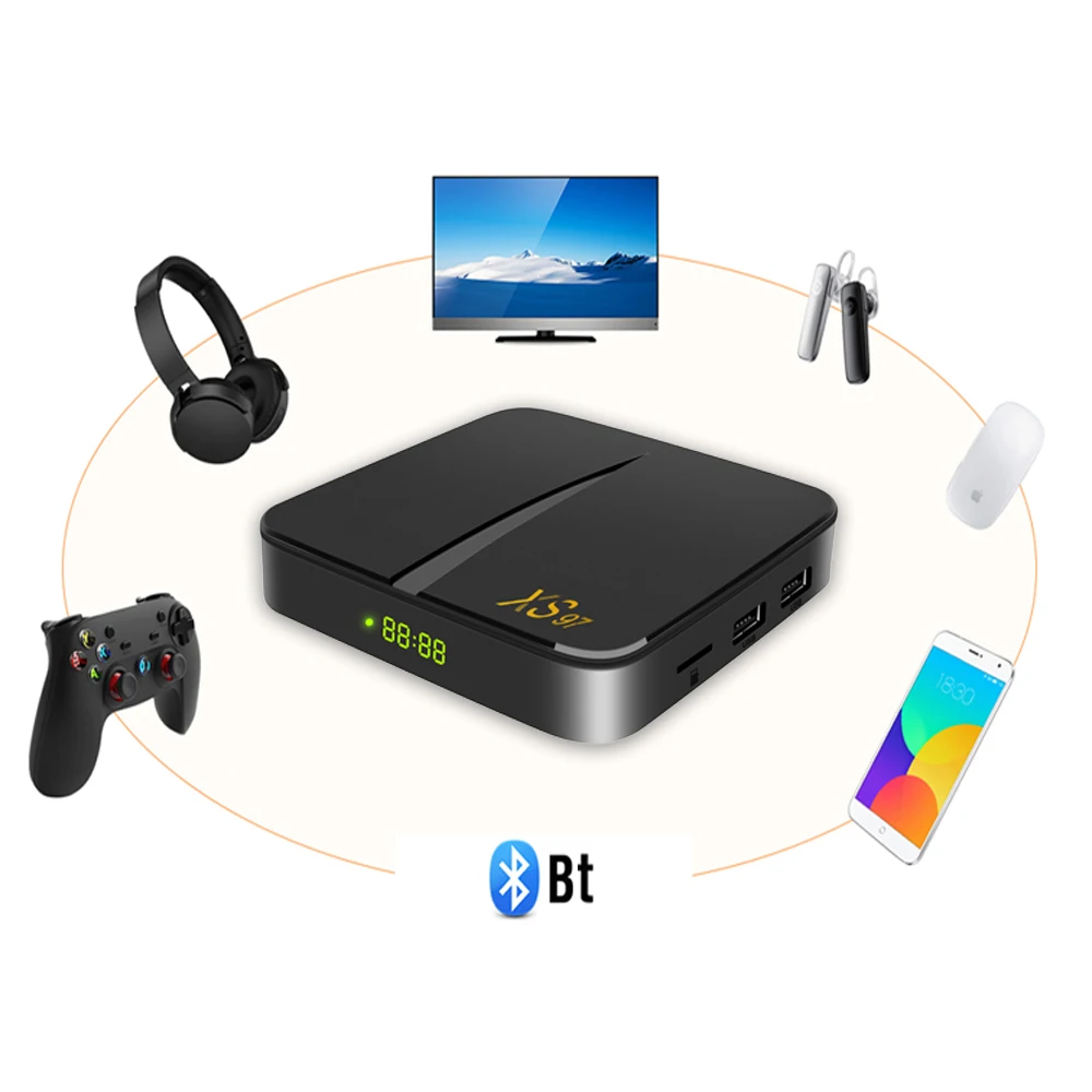 Wholesale Inventory XS97 4+32GB Android 11.0 H.265 HEVC 10bit HDR BT5.2 ip tv box With good service