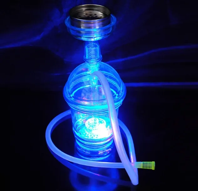 Luxury Hookah Lighter Cup Design LED Light 1 Hose Hookah with Accessories Set Shisha a Complete Set