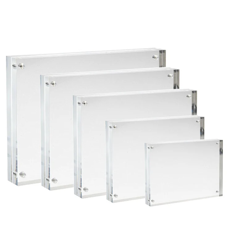 Factory Customized Clear Acrylic Magnetic Photo Frame Sign Holder
