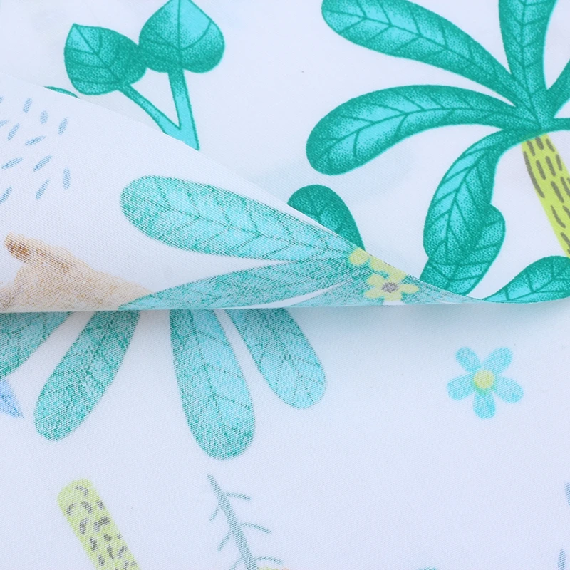 Excellent Quality Floral Printed Telas Cotton Fabric Twill Quilting Patchwork Home Textiles For DIY Sewing Crafts