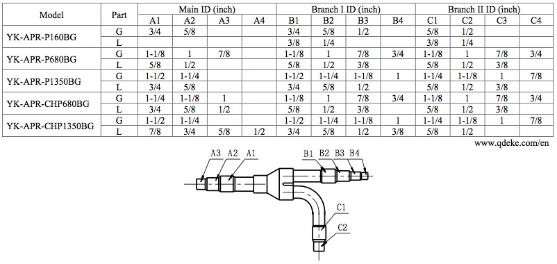 90 Degree Tee Fitting Branch Piping Kit Refrigeration System Refnet Joint For SANYO