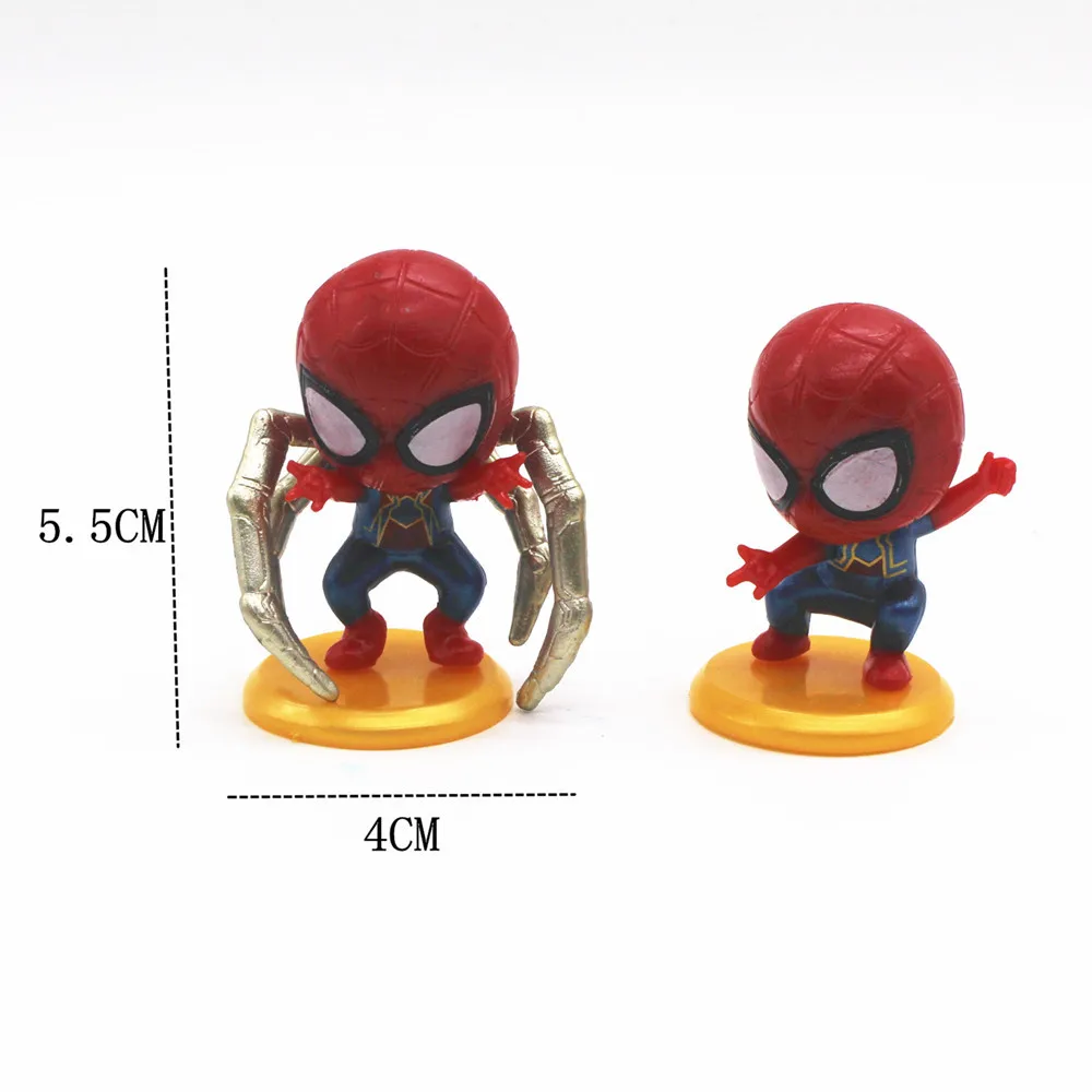 Cheap Price 5.5cm Mini Spiderman Figure Toy Cartoon Cute 8pcs per set Spider man Anime Figure PVC Doll For Cake Topper