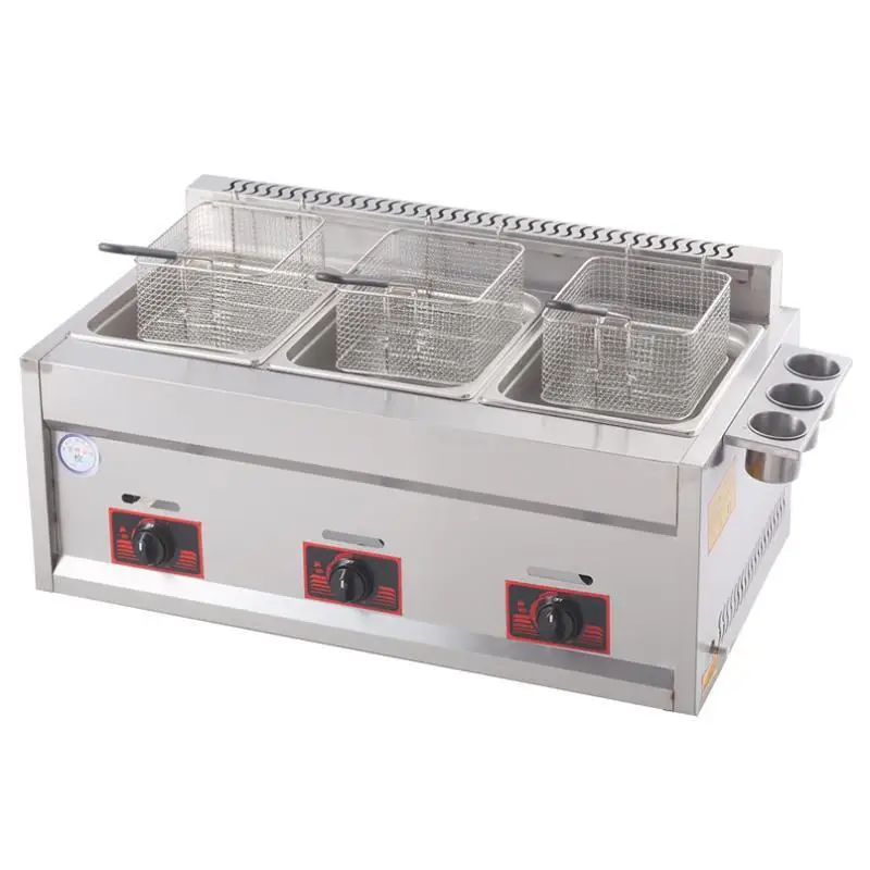Multi-Function Commercial Gas Combination Stove Street Vendors Selling Snack Equipment Deep Fryer Noodle Cooker Steamer