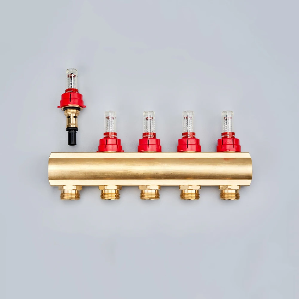 High Quality Floor Heating Brass Manifold Fitting For Floor Heating System With Flowmeter
