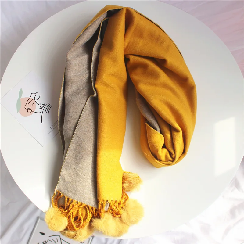 2019 new explosion models candy color Solid color matching scarf  scarf warm  scarf Core yarn   ball