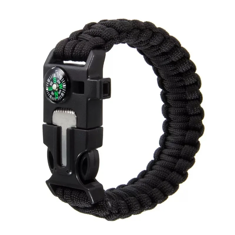 LXY-N418 Camping Knife Survival Bracelets With Digital Watch Flint Fire Starter Whistle Compass