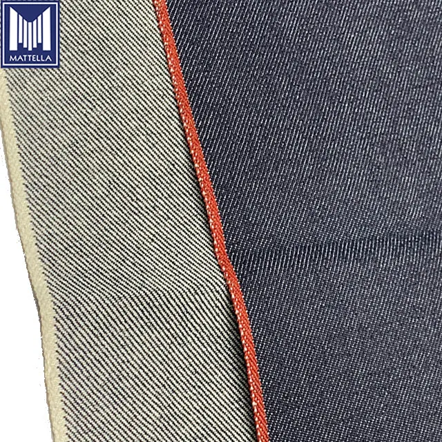 Jeans Jackets Fabric Stocklot 440gsm 100% Organic Cotton Selvage Trim 13oz Japanese Red White men women  Selvedge Denim