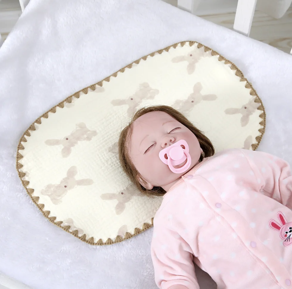 NEW Printed cute Baby Flat Pillow Soft Summer 10 Layer Gauze Cotton Muslin Baby Head Protection Pillow Towel for Newborn Infant