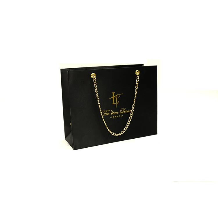 china wholesale paper bag  packaging custom hot sale black  disposable paper bag for sale