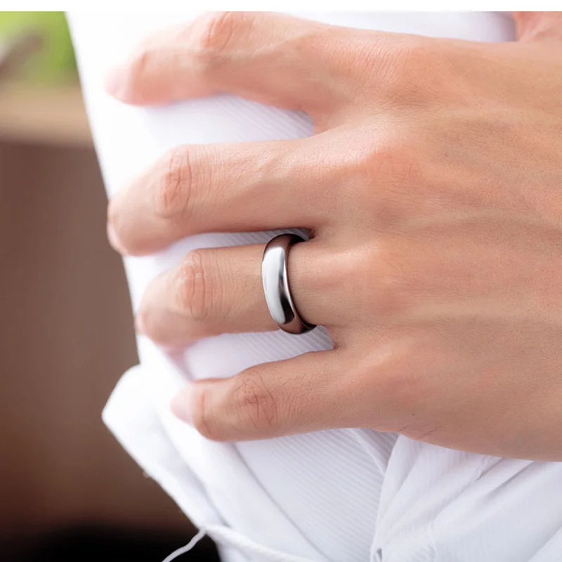 Cheap Silver Color 6mm Mens High Polish Tungsten Carbide Wedding Ring Simple Elegant