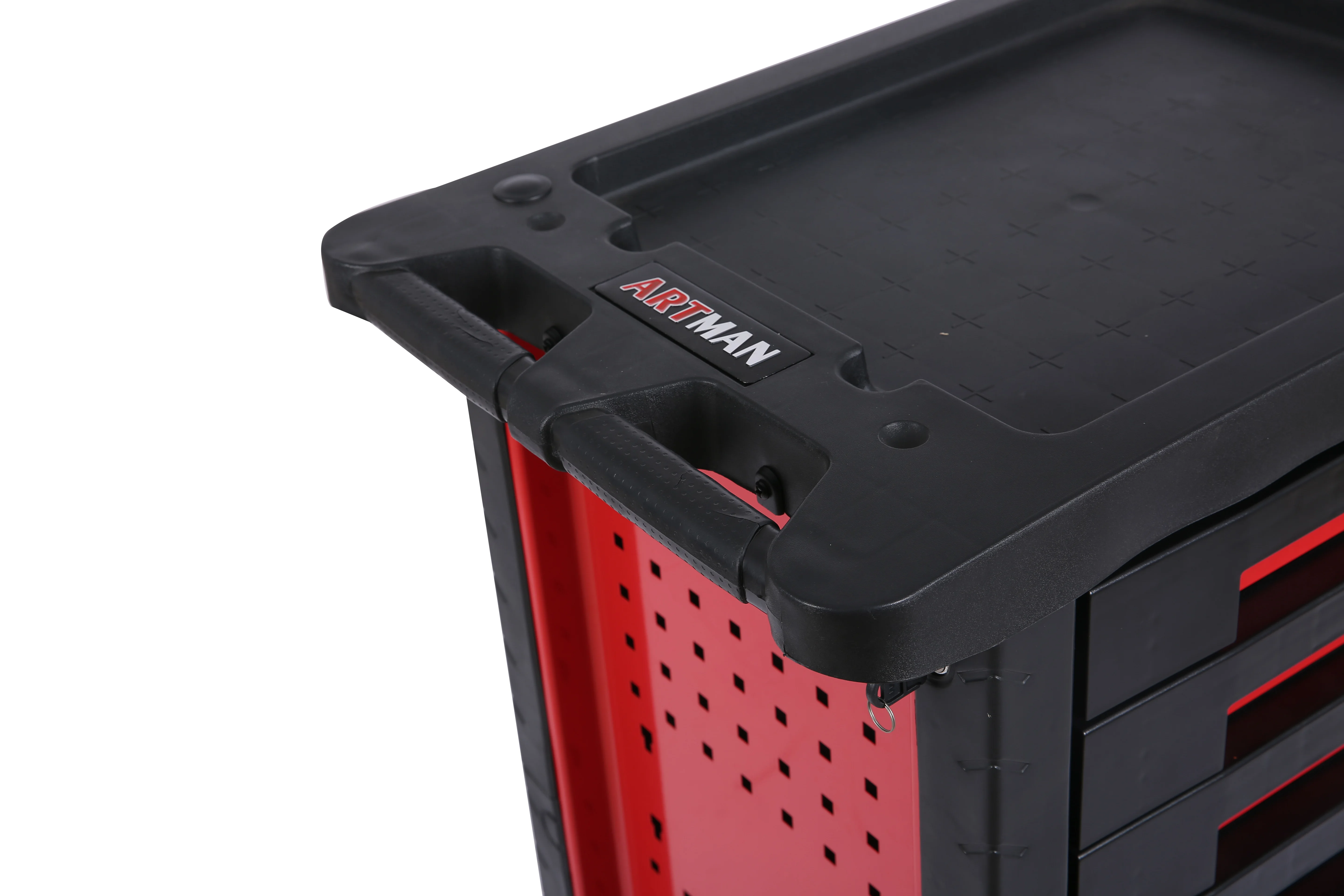 Desk drawer rolling tool cabinet with black front