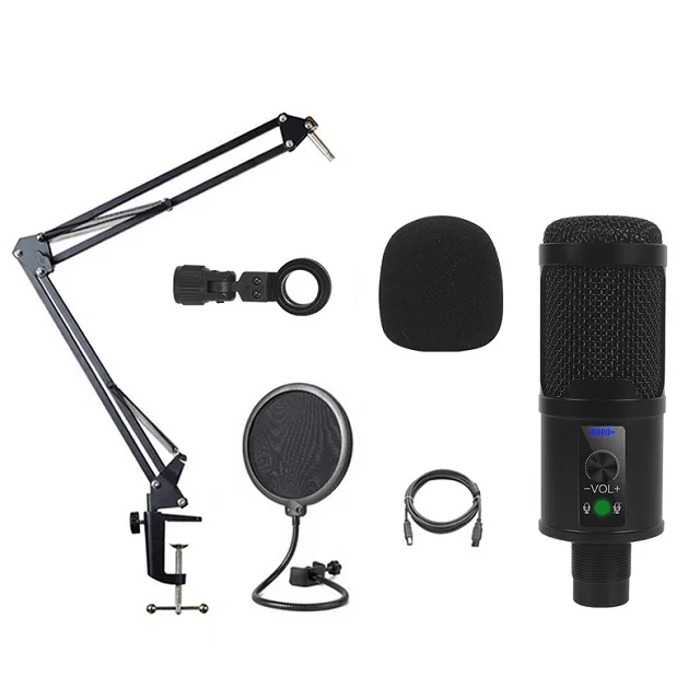 
Professional Studio Sound Recording Recorder Kit Microphone Stand USB Condenser Microphone 
