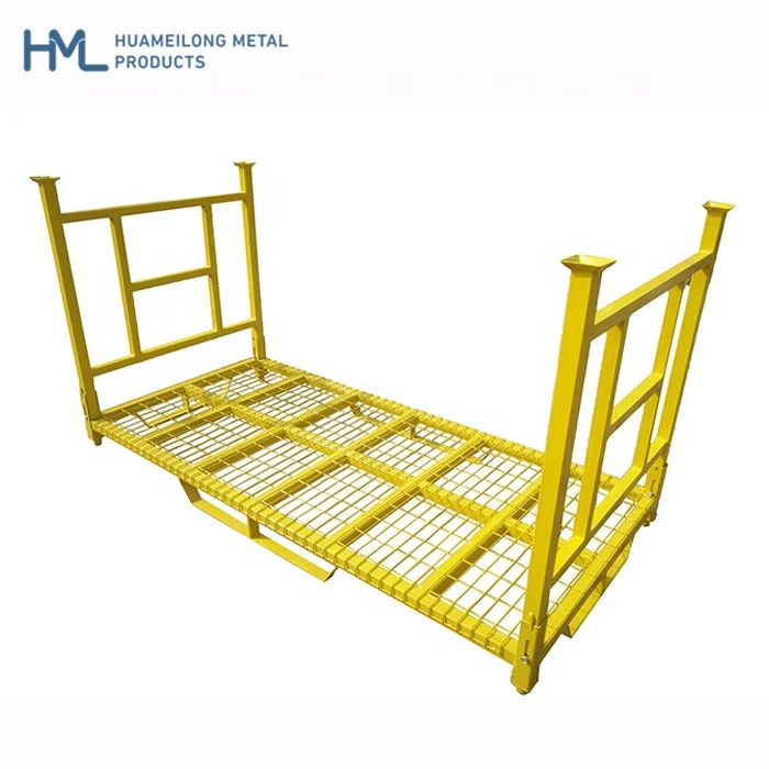 Warehouse heavy duty forklift powder coating stacking storage collapsible tire rack